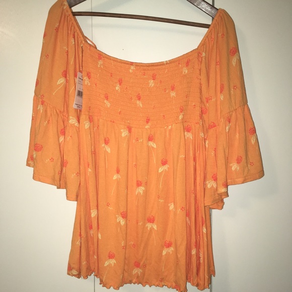 Free People Lana Golden Poppy Top NWT Size XS - Picture 7 of 7